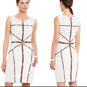 BCBG MaxAzria Andreea lace sheath dress white sz 4